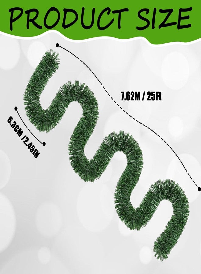 Wewymewo 50FT Green Artificial Christmas Garland with Bendable Metal Wire, 2 Pack Non-Lit Soft Pine Greenery Garland for Indoor or Outdoor Decor, Holiday Wedding Party Decoration for Stairs Mantle Door - Image 2